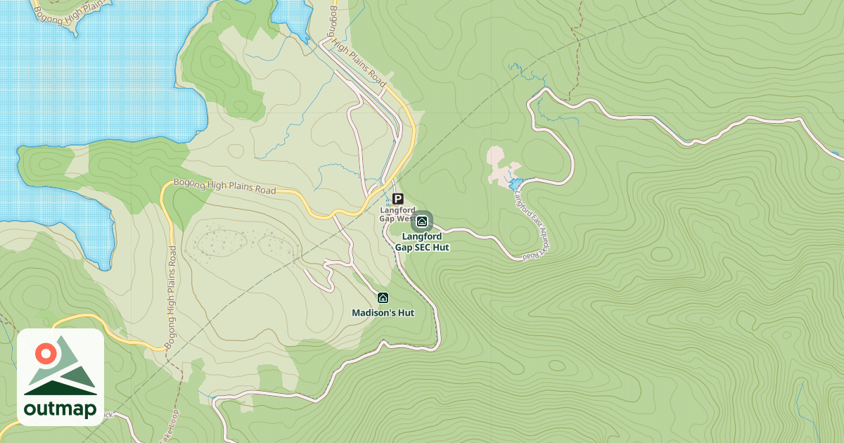 Map of Langford Gap SEC Hut