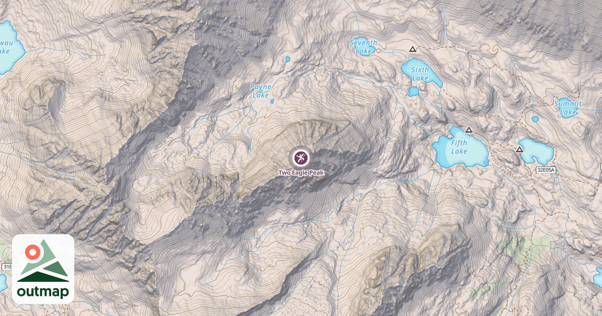 Map of Two Eagle Peak