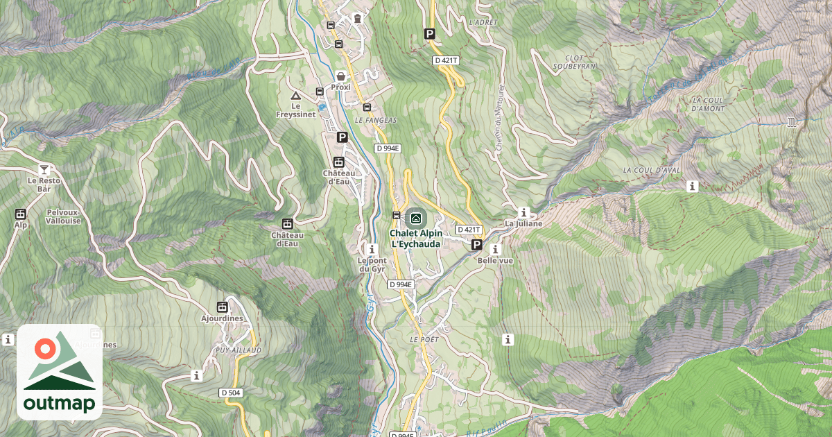 Map of Chalet Alpin L'Eychauda