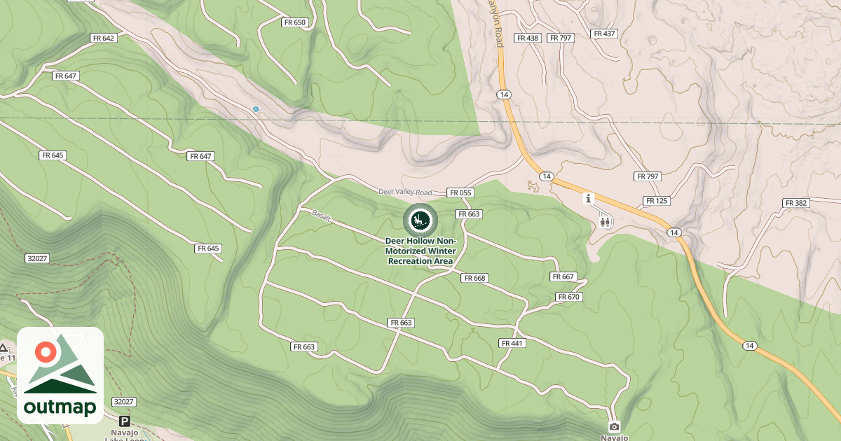 Map of Deer Hollow Non-Motorized Winter Recreation Area