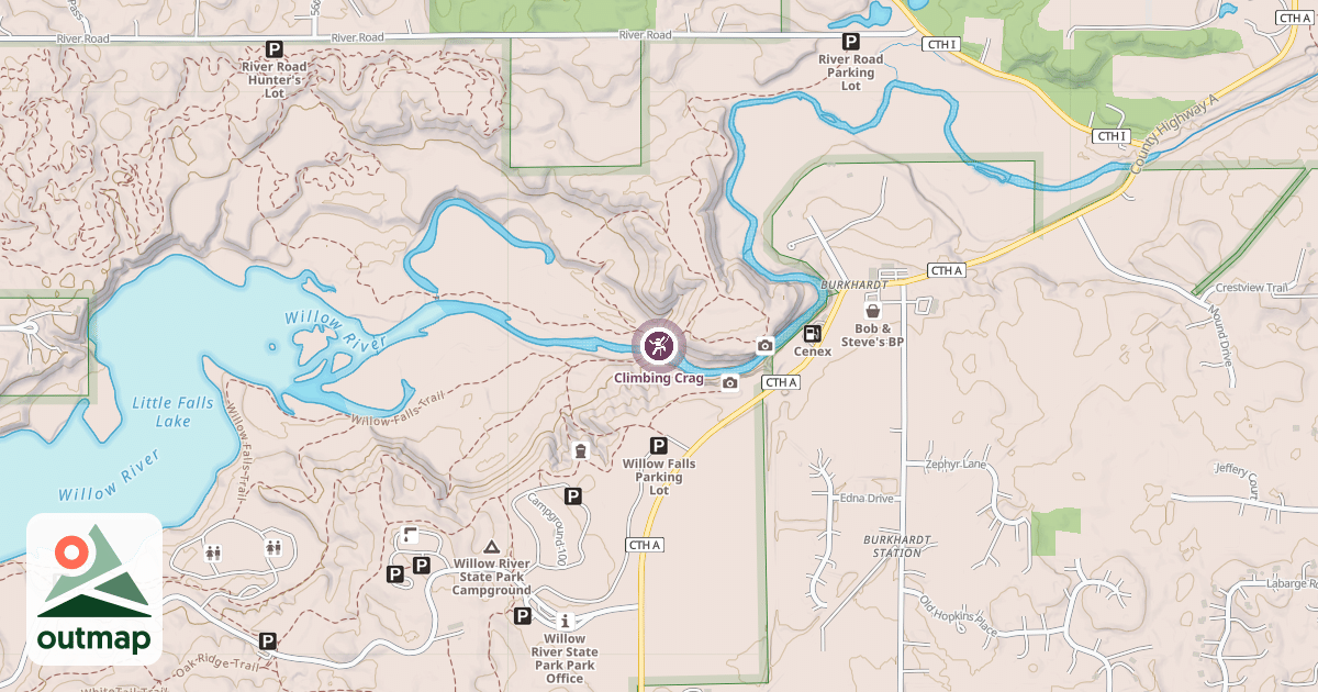 Map of Climbing Crag