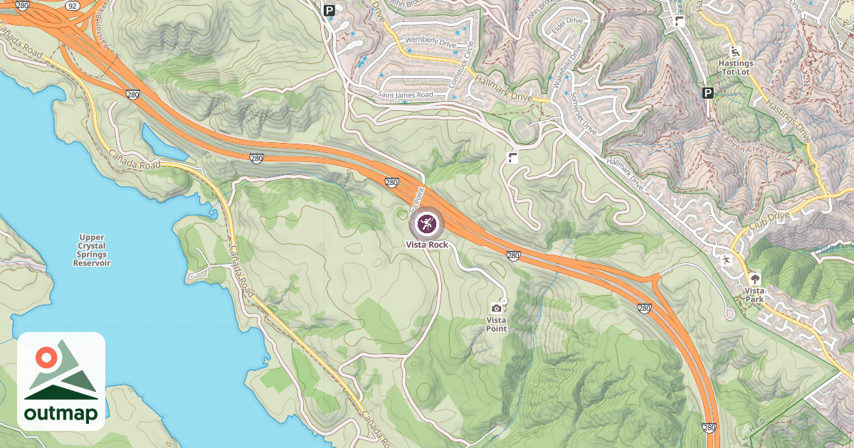 Map of Vista Rock