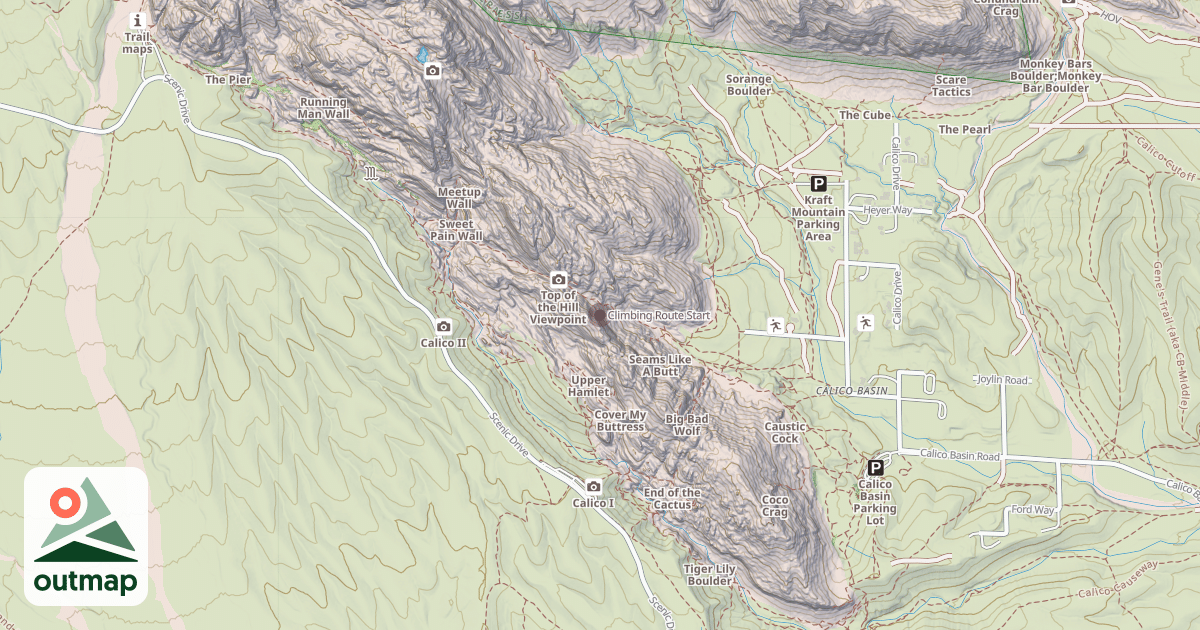 Map of Climbing Route Start