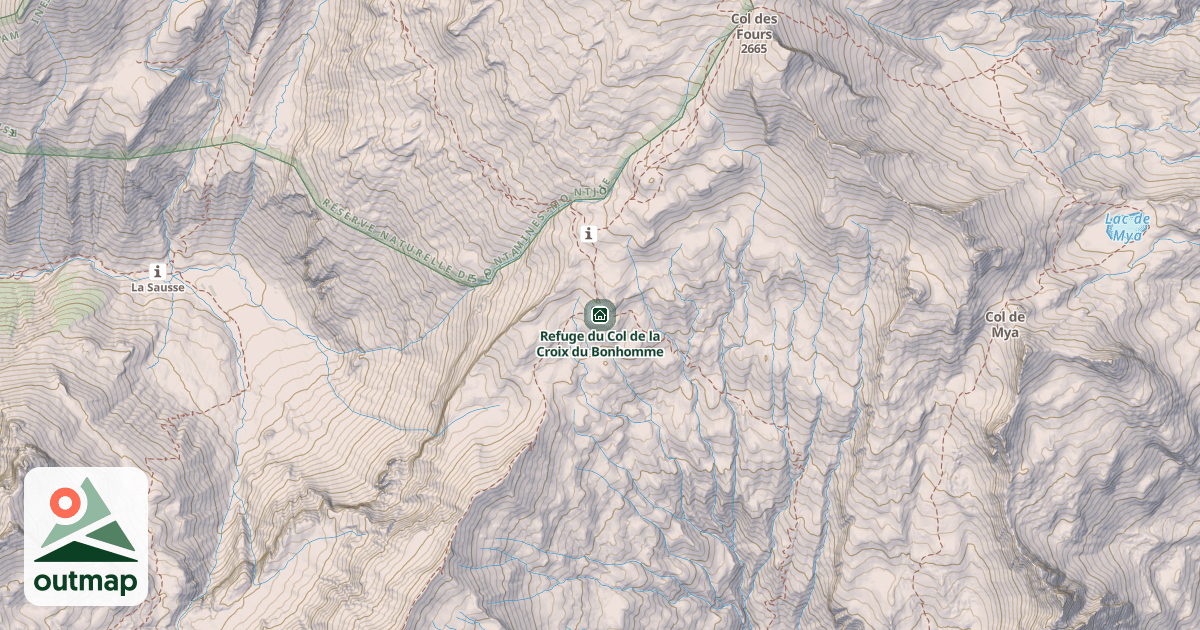 Map of Refuge du Col de la Croix du Bonhomme