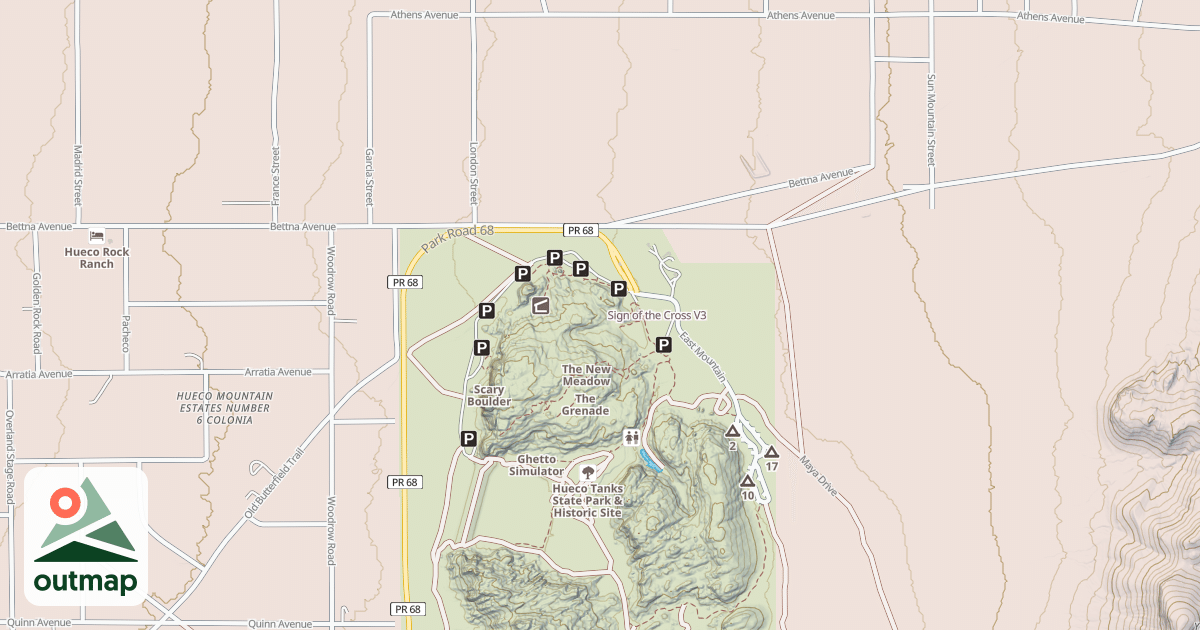 Map of Sign of the Cross