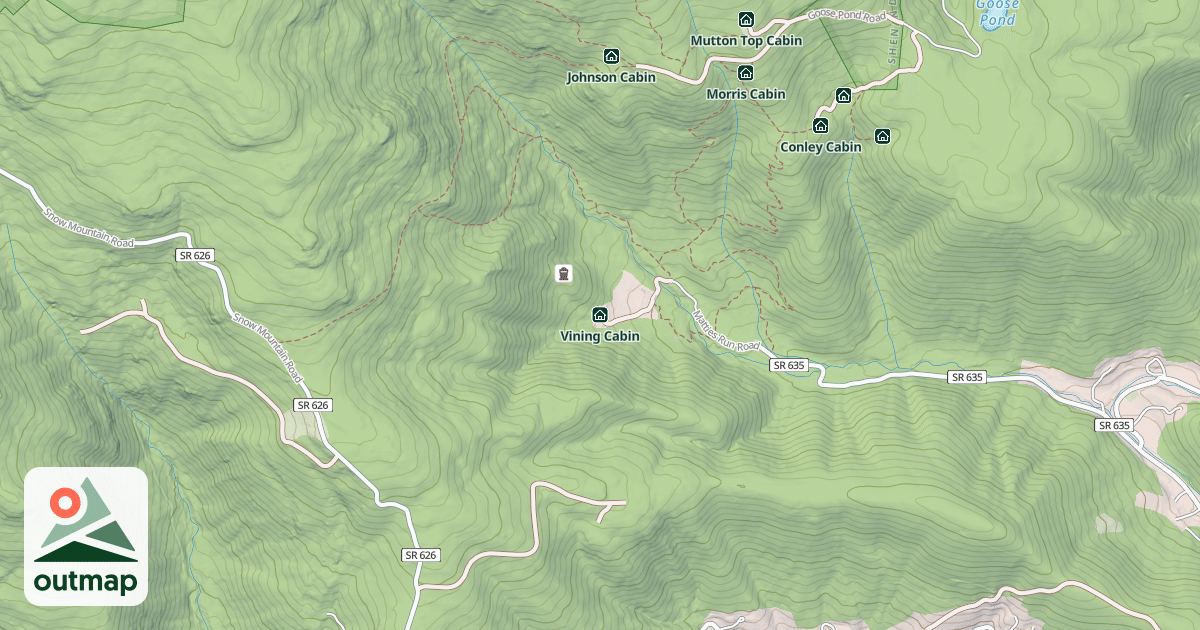 Map of Vining Cabin