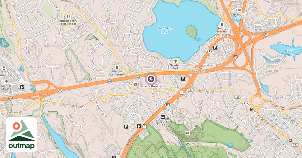 Map of Hillside Boulder