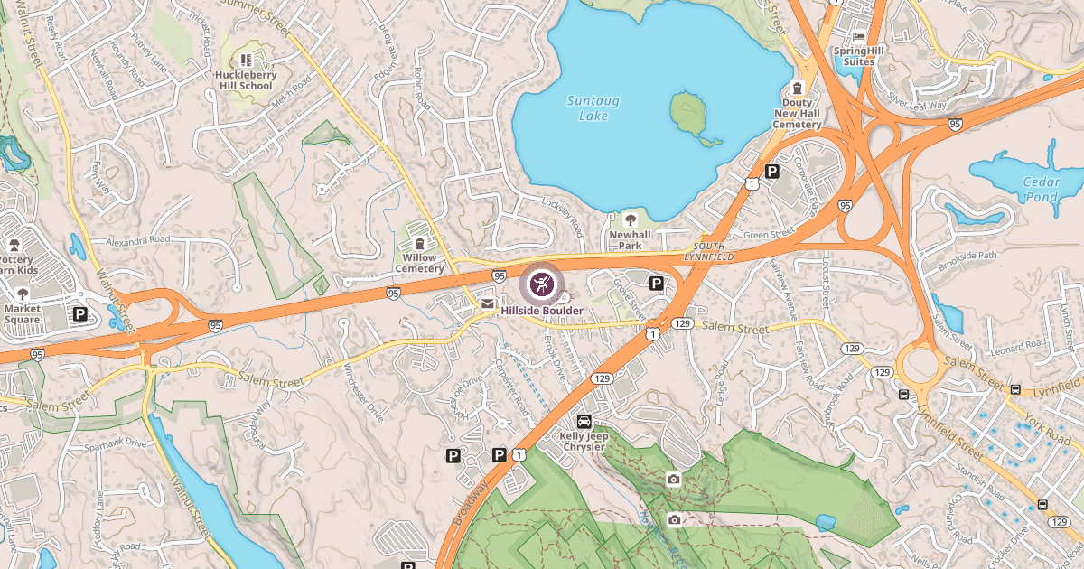 Map preview of Hillside Boulder