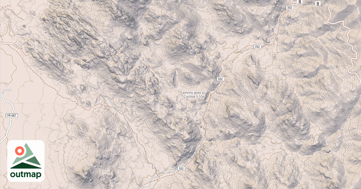 Map of Johnny goes to Cochise