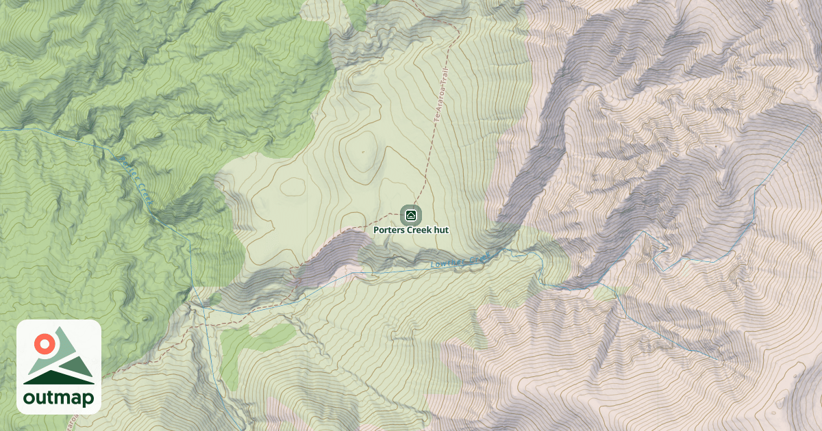 Map of Porters Creek hut
