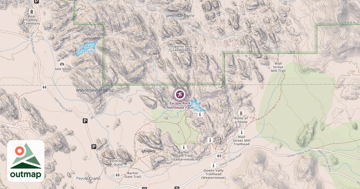 Map of Escape Rock (Northeast Face)