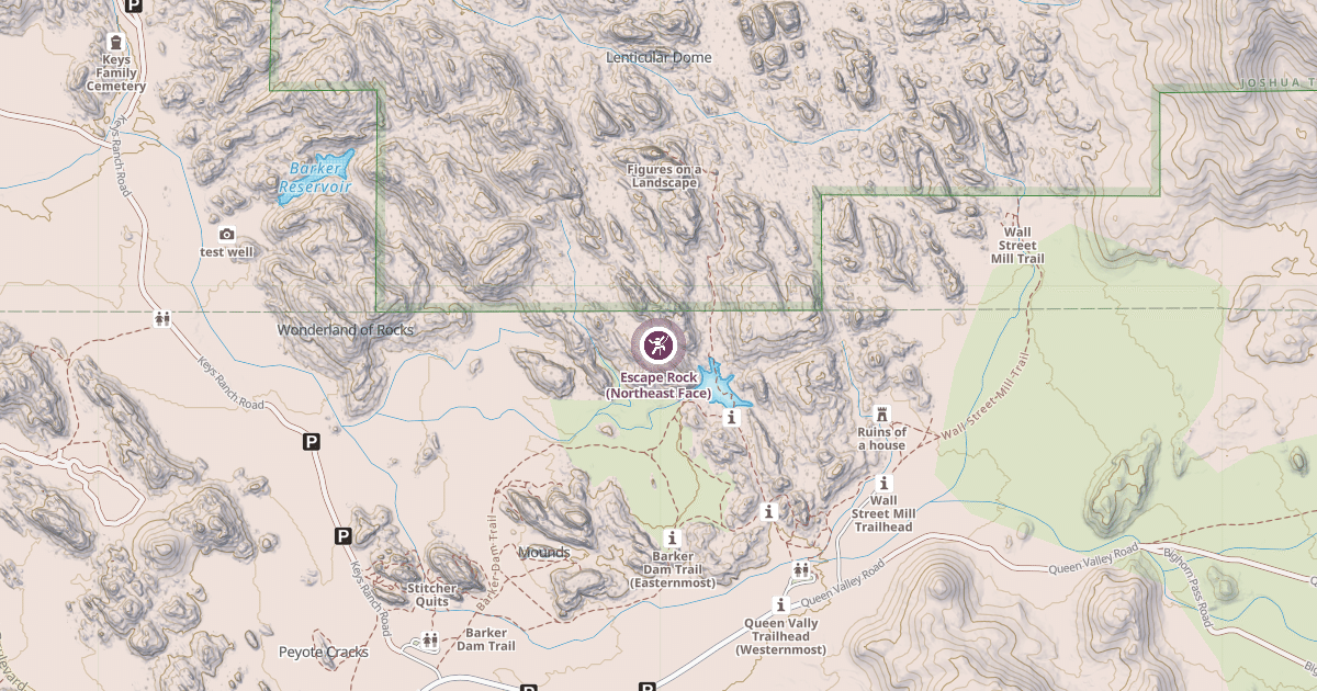 Map preview of Escape Rock (Northeast Face)