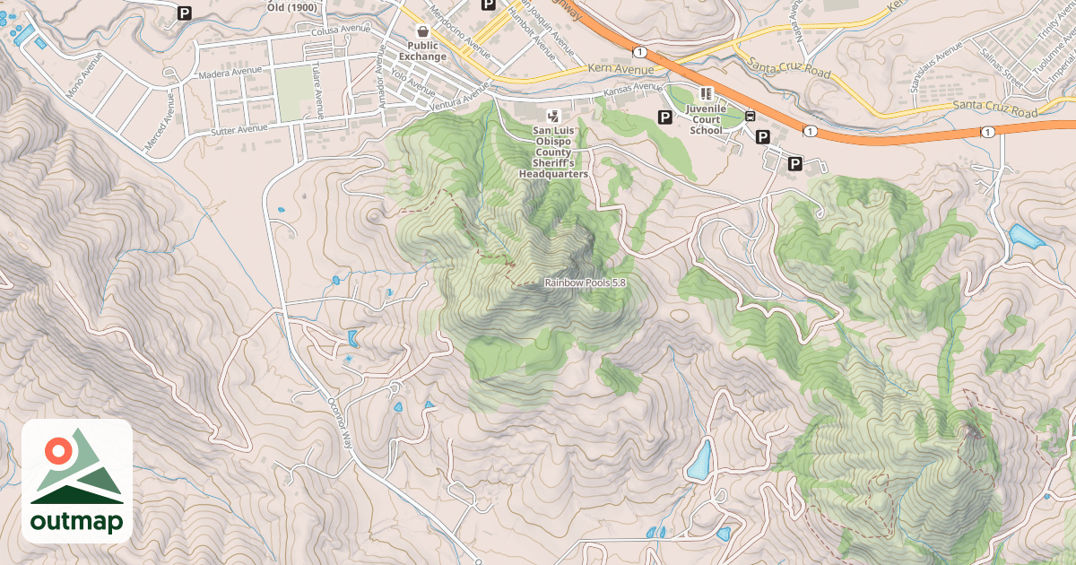 Map of Rainbow Pools