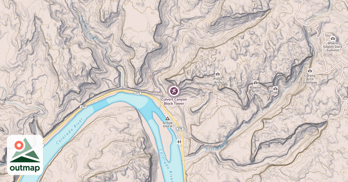 Map of Culvert Canyon Block Tower