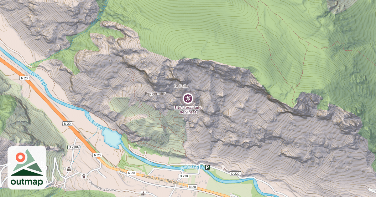 Map of Site d'escalade de Sinsat
