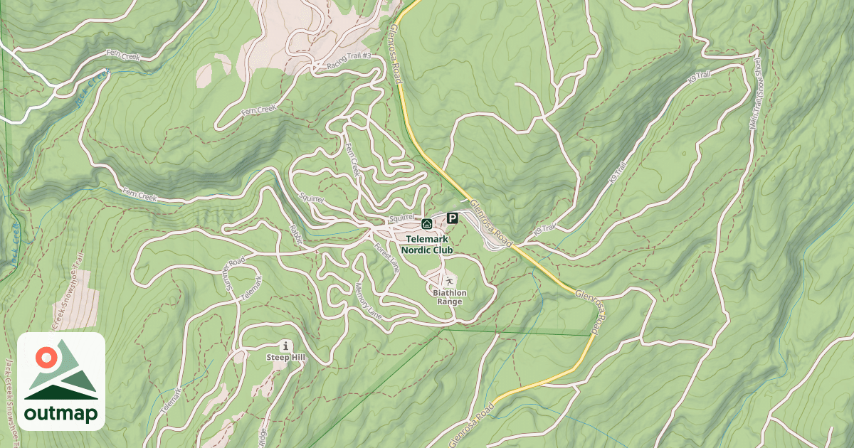 Map of Telemark Nordic Club