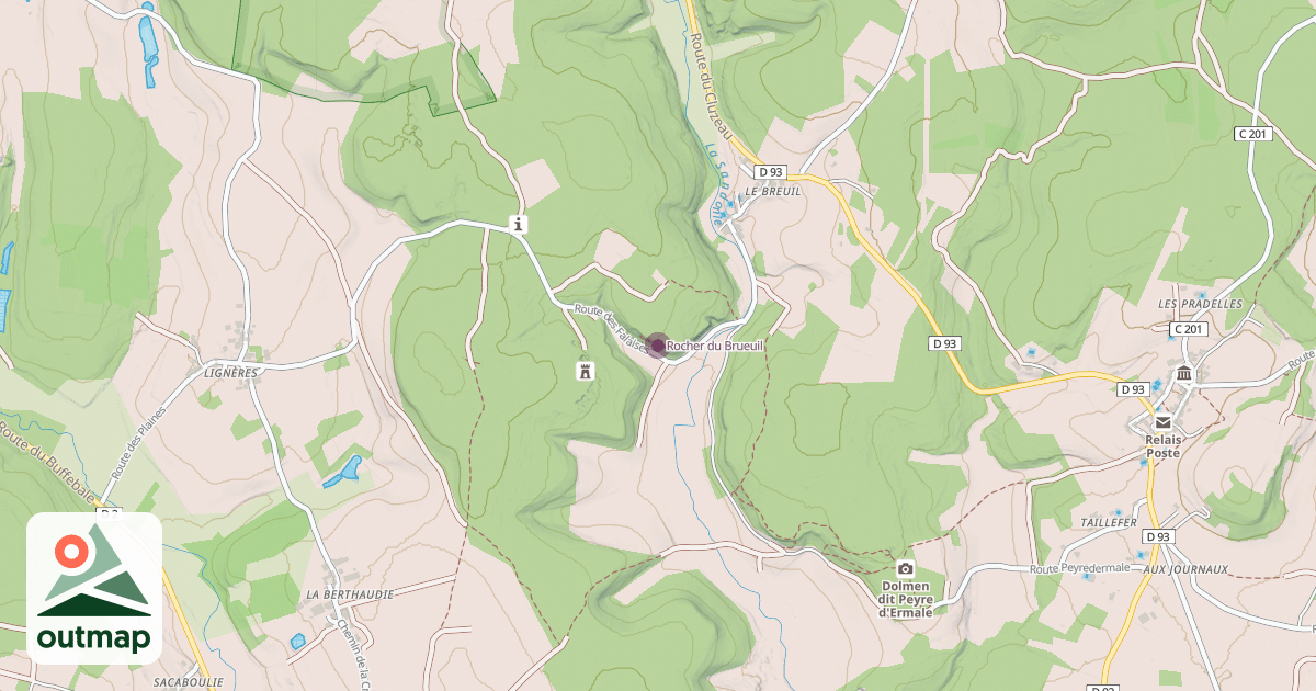 Map of Rocher du Brueuil
