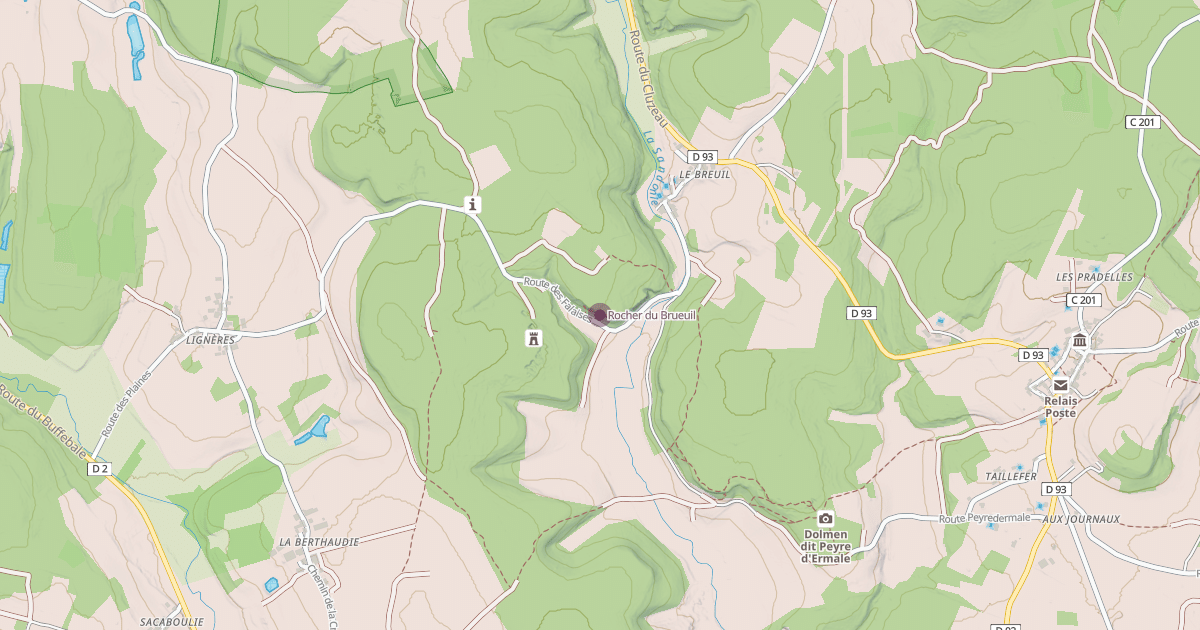 Map preview of Rocher du Brueuil