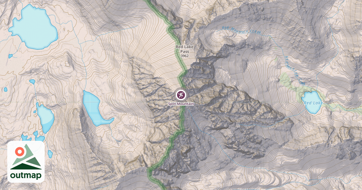 Map of Split Mountain