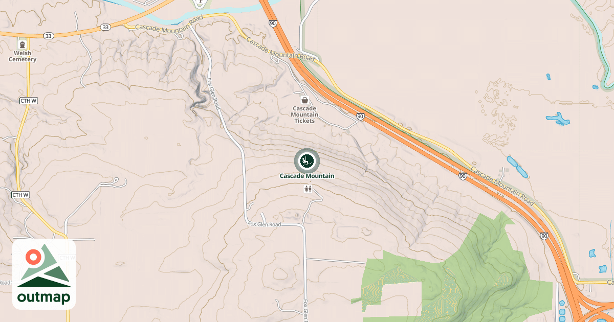 Map of Cascade Mountain