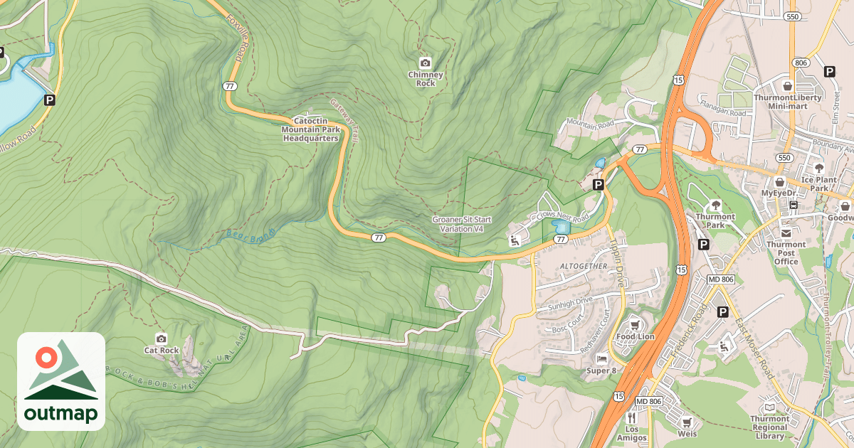 Map of Groaner Sit Start Variation