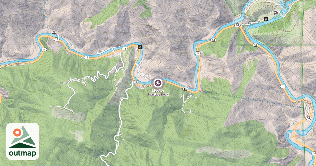 Map of Poudre Practice Rock