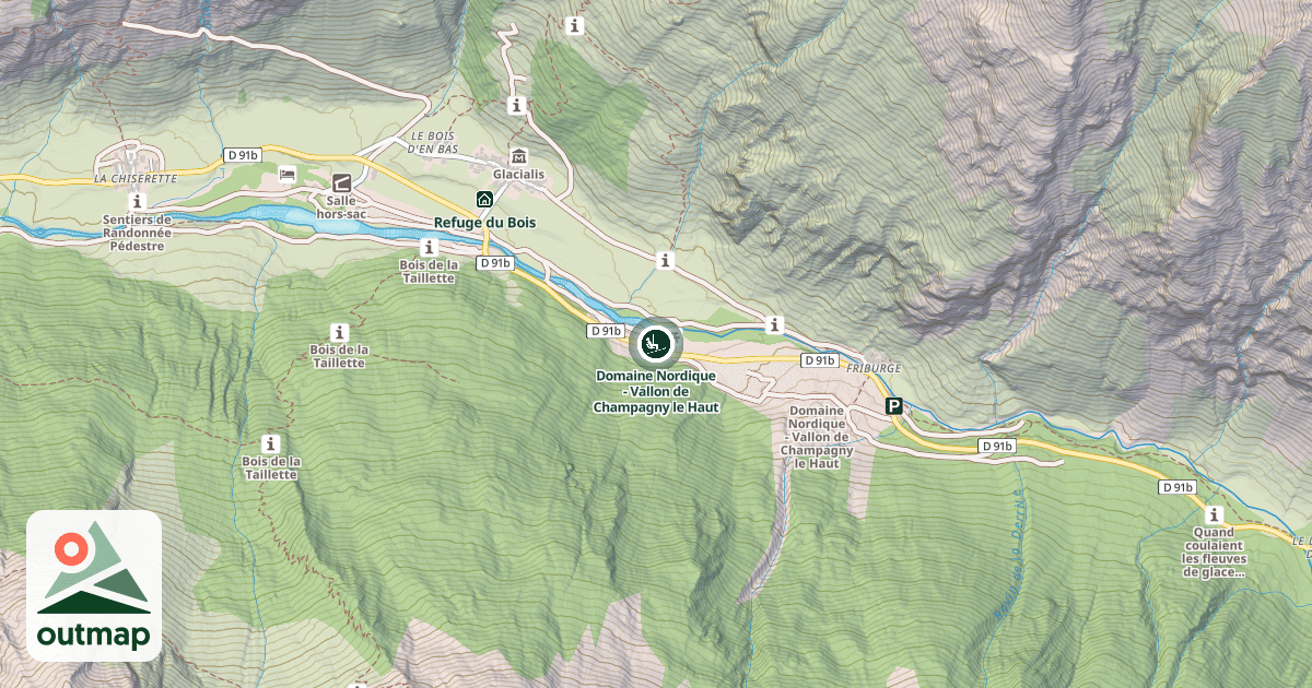 Map of Domaine Nordique - Vallon de Champagny le Haut