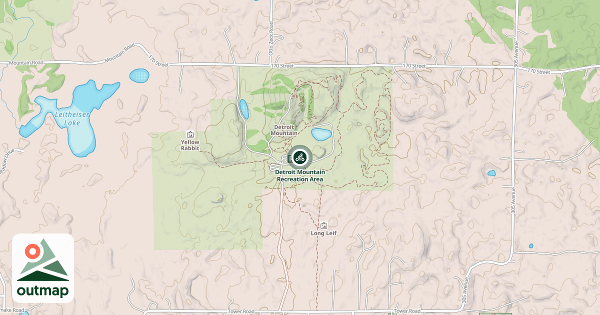 Map of Detroit Mountain Recreation Area