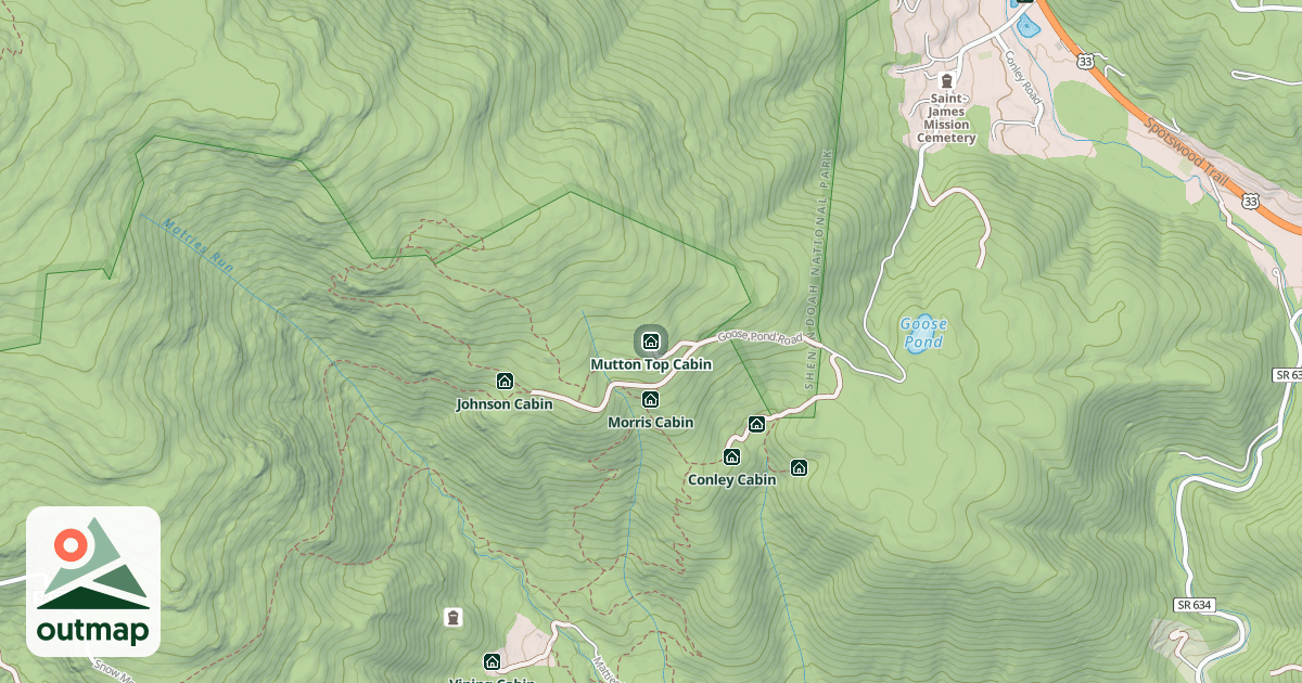 Map of Mutton Top Cabin