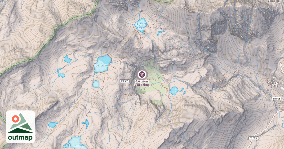 Map of Ice Lakes Bouldering