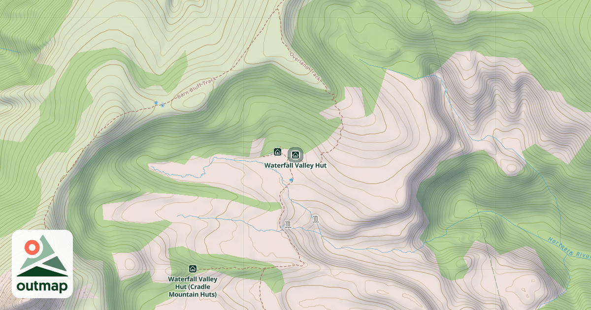 Map of Waterfall Valley Hut
