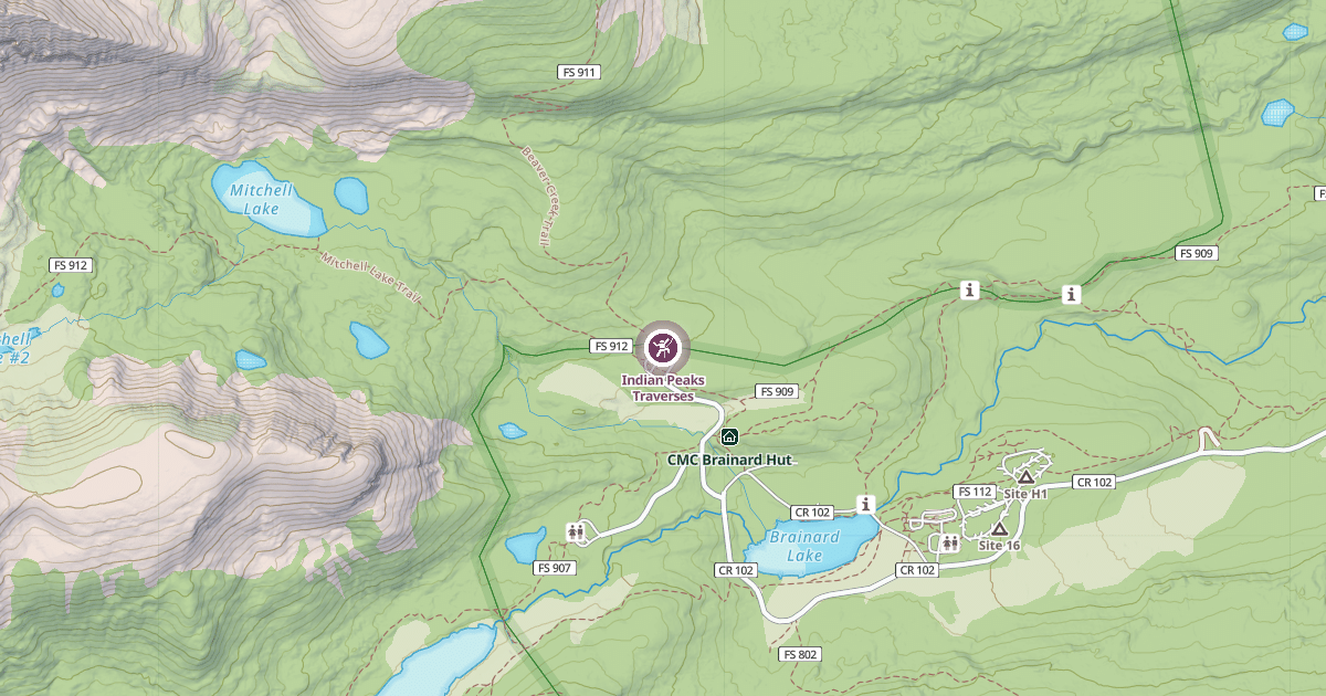 Map preview of Indian Peaks Traverses