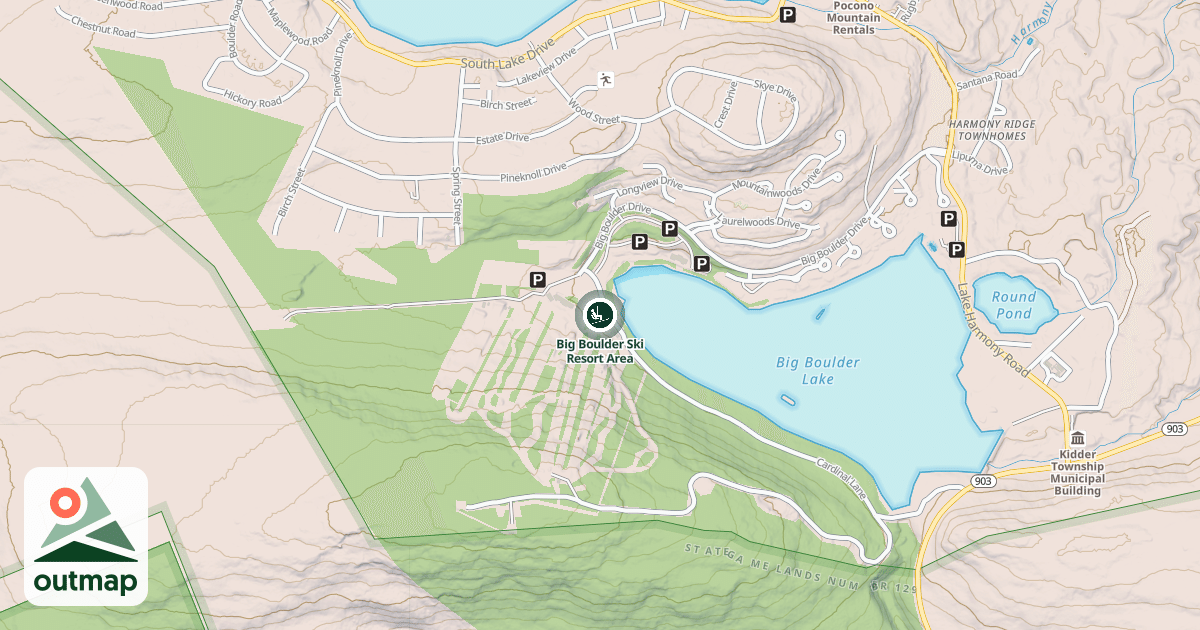 Map of Big Boulder Ski Resort Area
