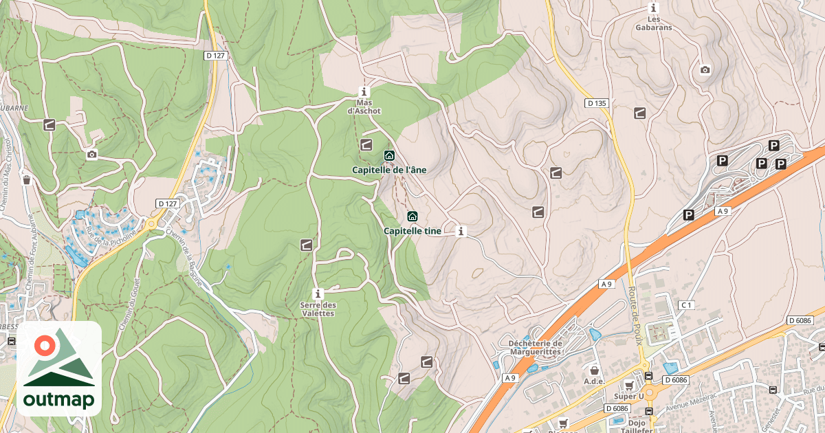 Map of Capitelle tine
