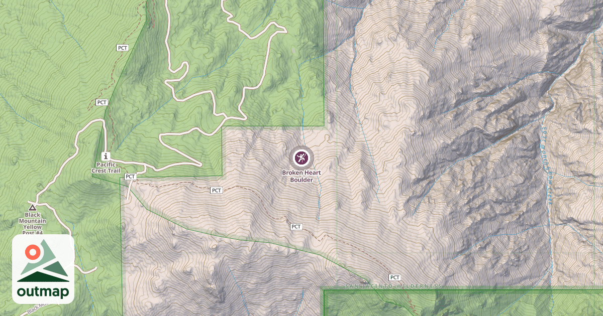 Map of Broken Heart Boulder