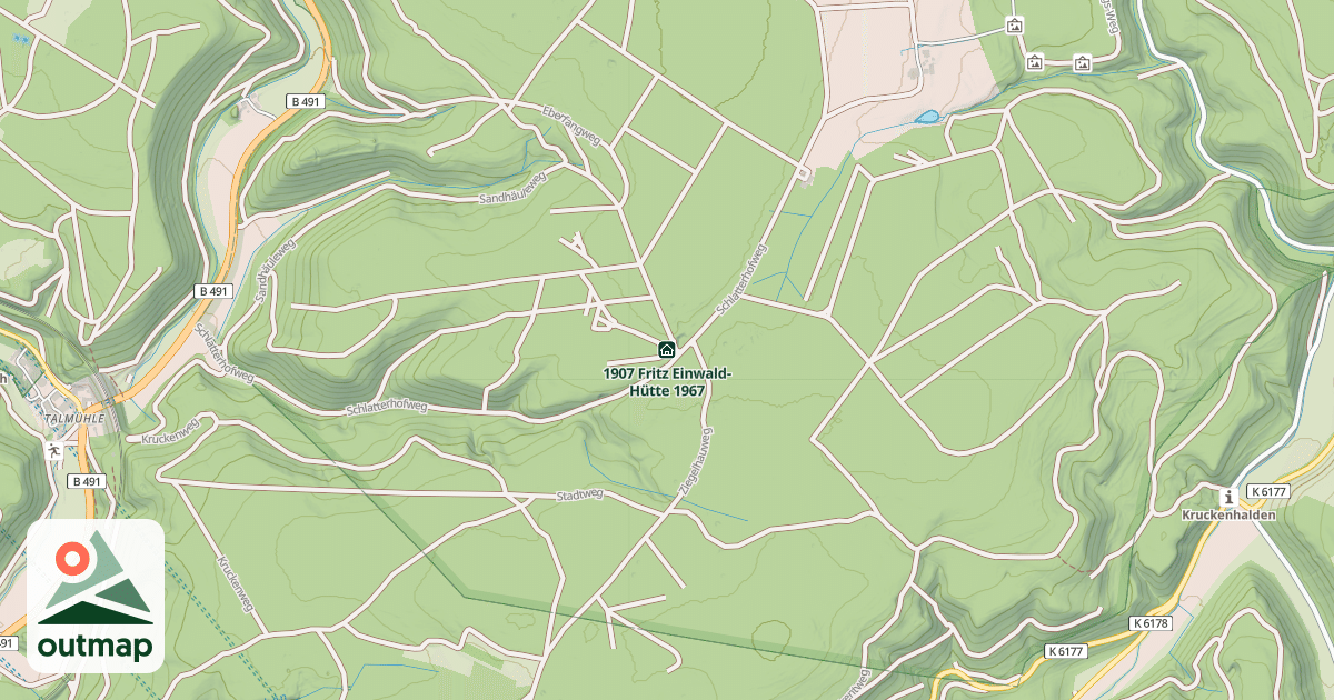 Map of 1907 Fritz Einwald-Hütte 1967
