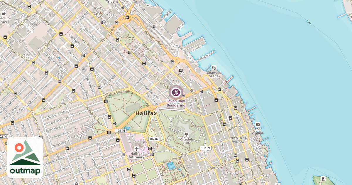 Map of Seven Bays Bouldering