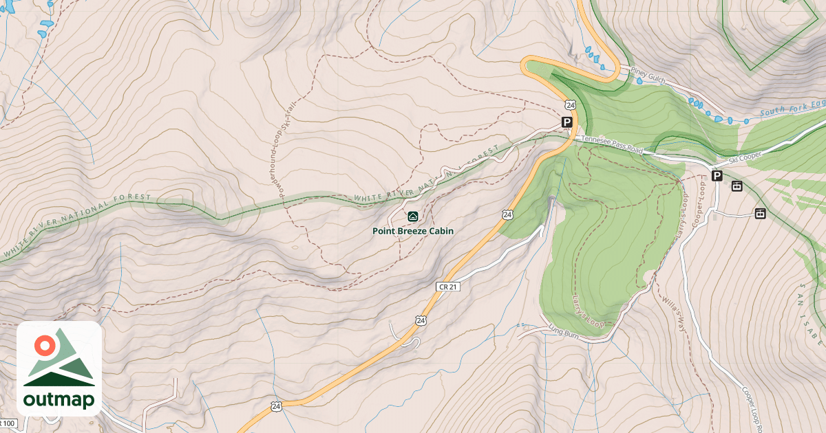Map of Point Breeze Cabin