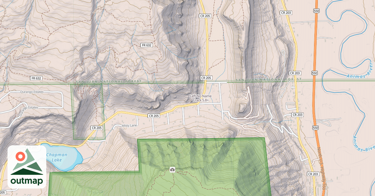 Map of Left No Name Crack