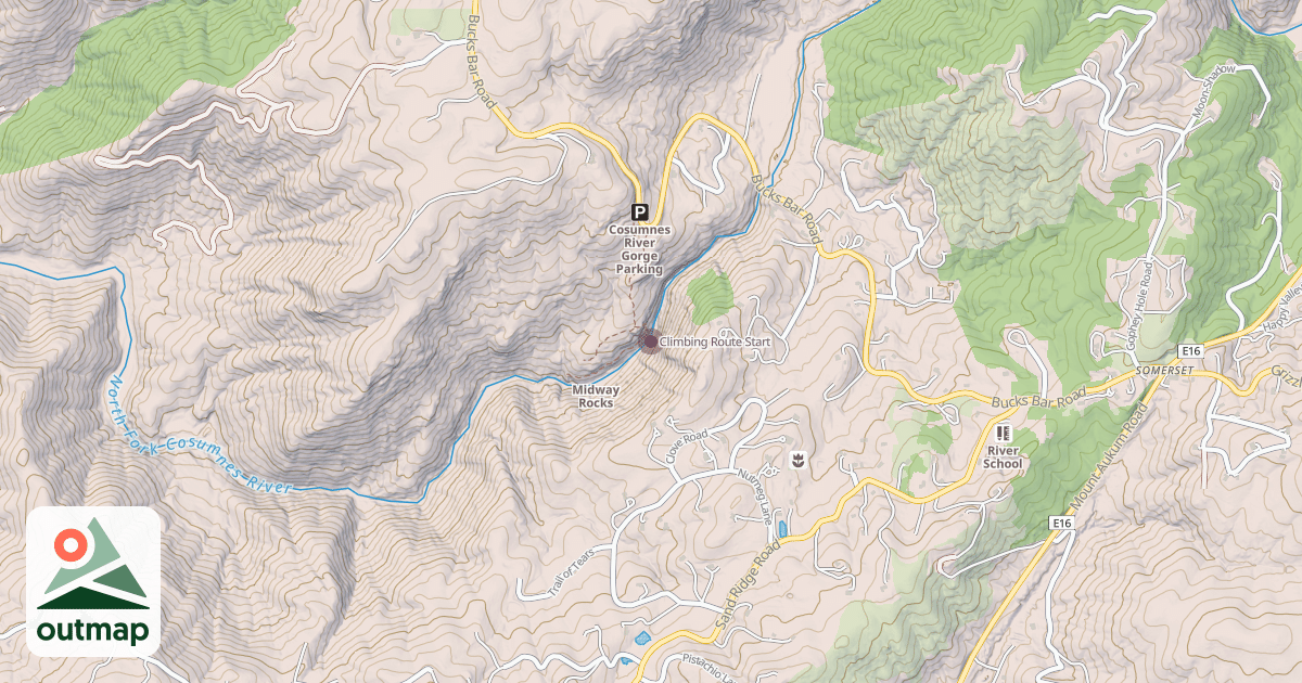 Map of Climbing Route Start