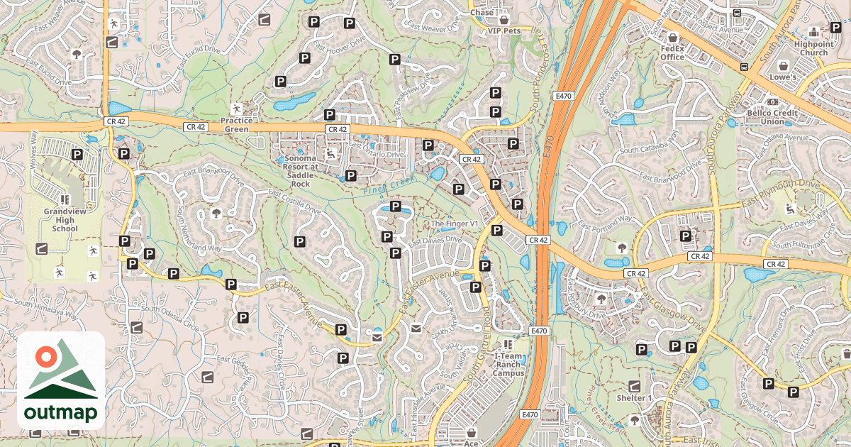 Map of The Finger in Arapahoe