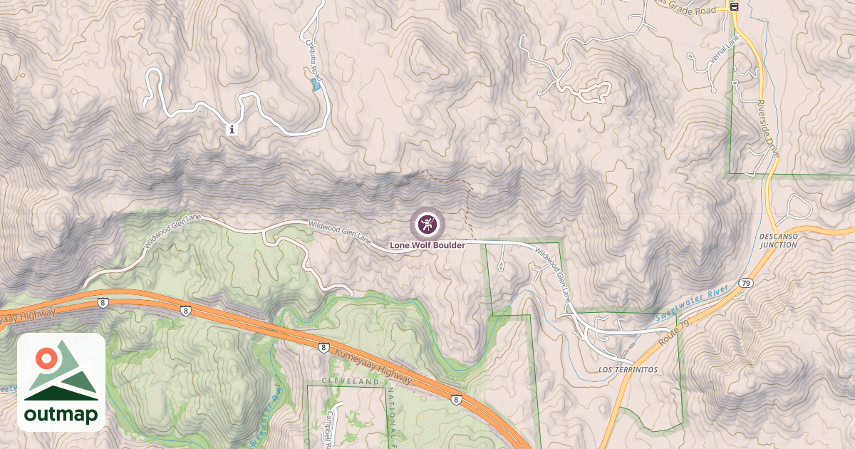 Map of Lone Wolf Boulder