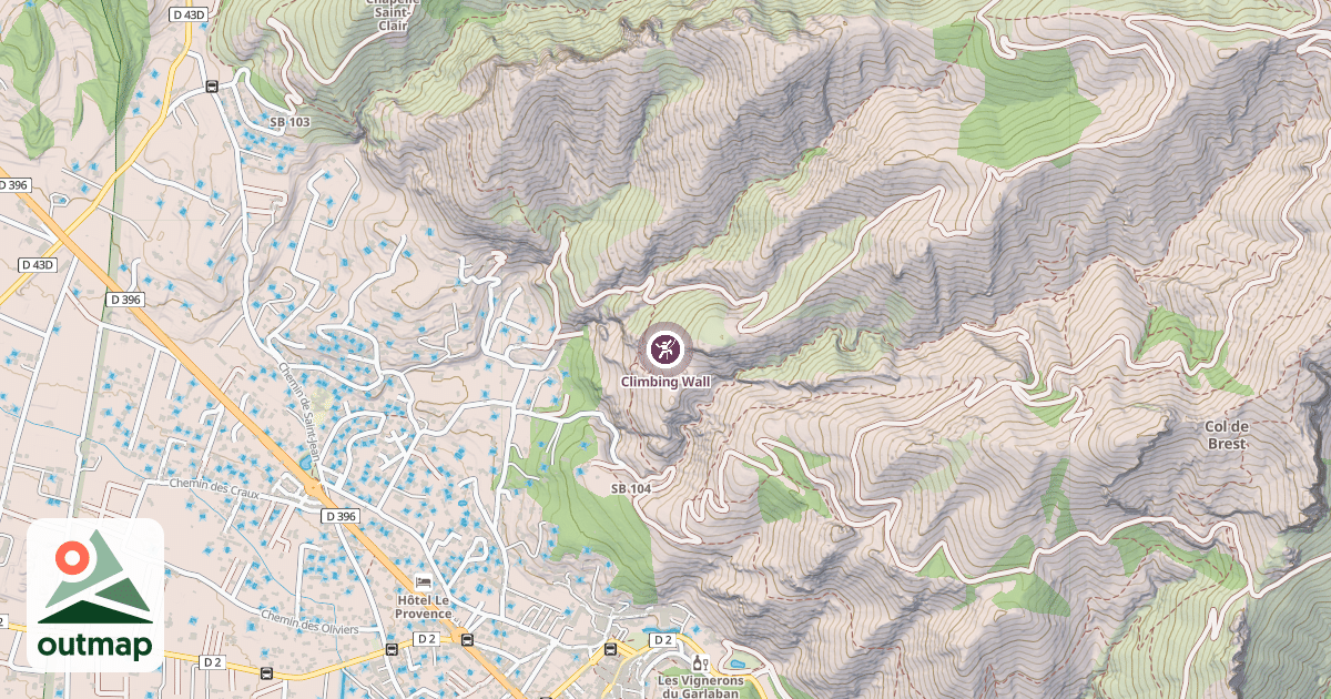 Map of Climbing Wall