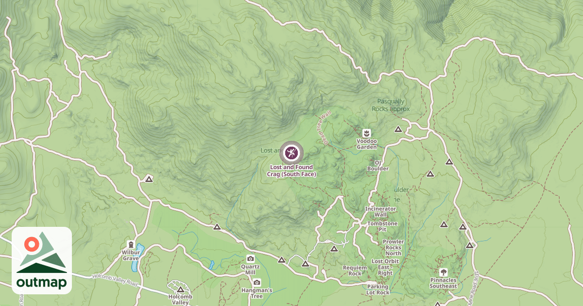 Map of Lost and Found Crag (South Face)