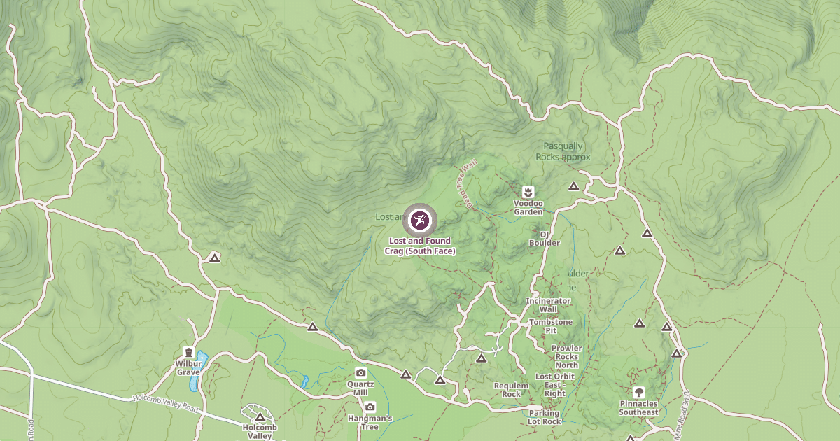 Map preview of Lost and Found Crag (South Face)