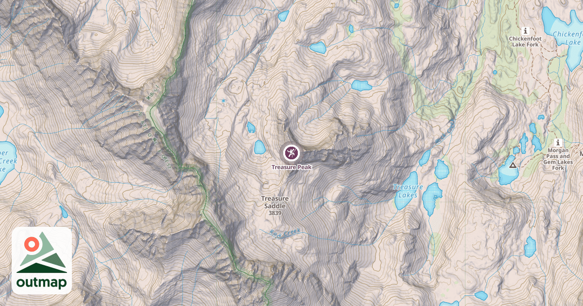 Map of Treasure Peak