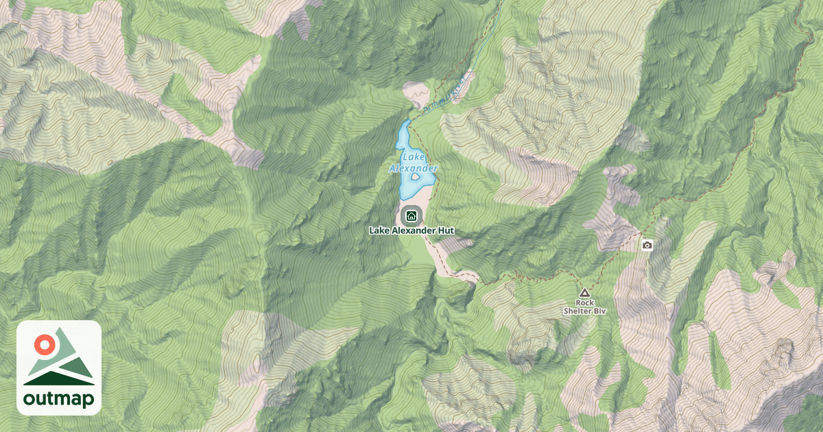 Map of Lake Alexander Hut