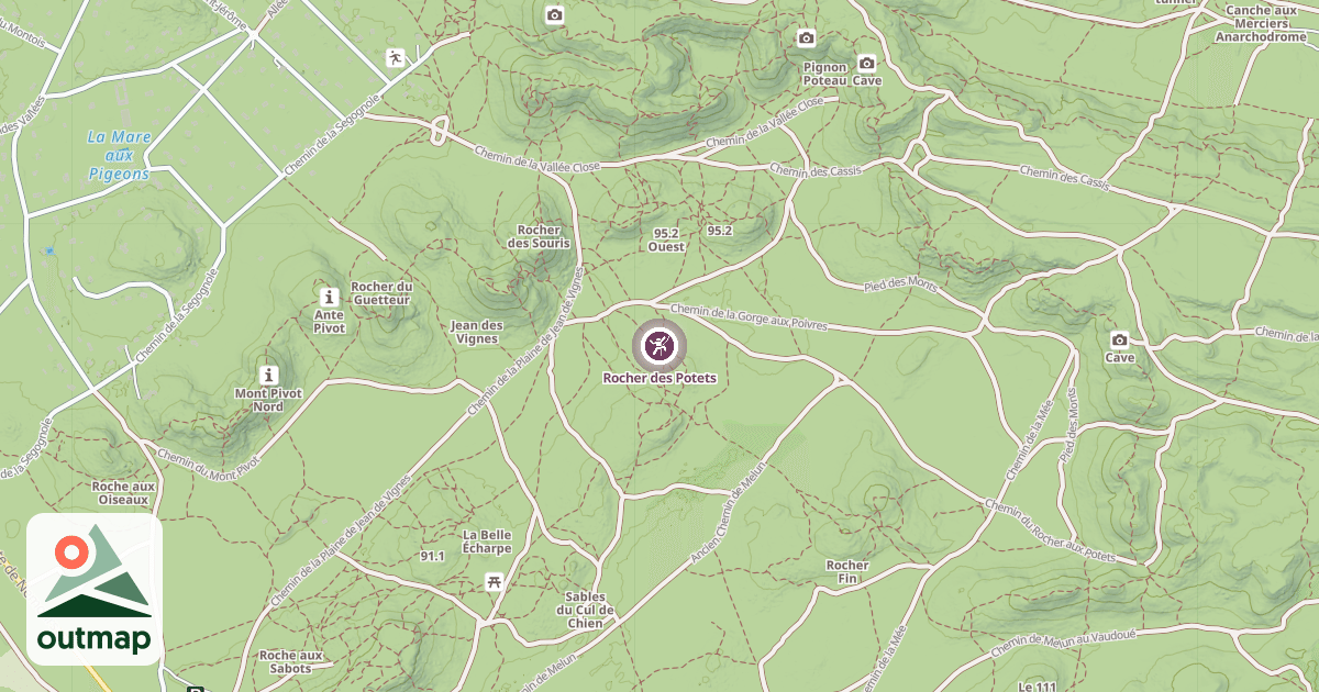 Map of Rocher des Potets