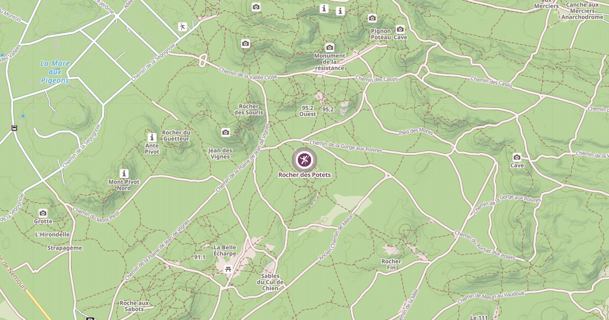 Map preview of Rocher des Potets