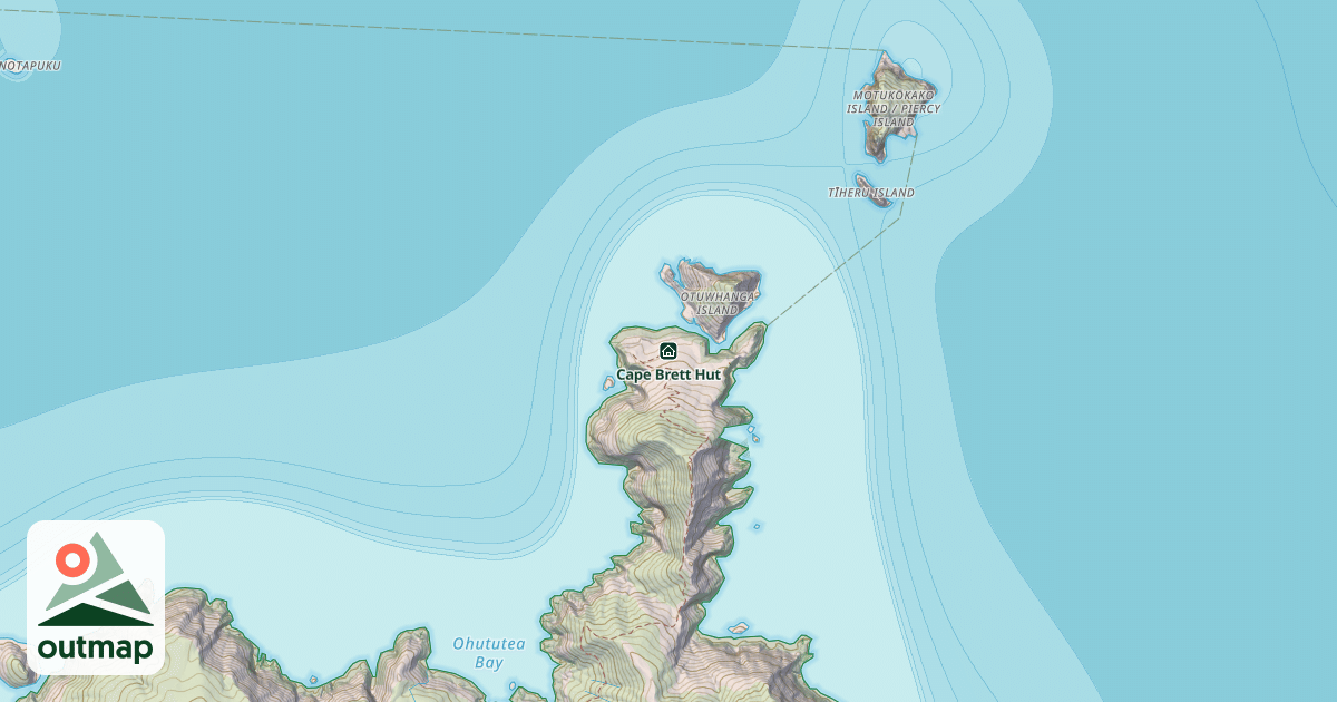 Map of Cape Brett Hut